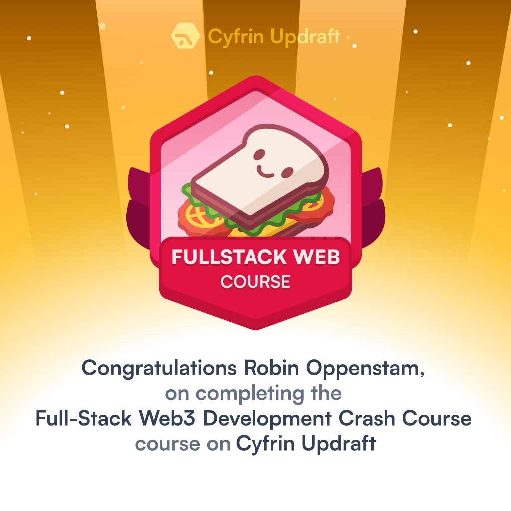 Full-Stack Web3 Development Crash Course Certificate
