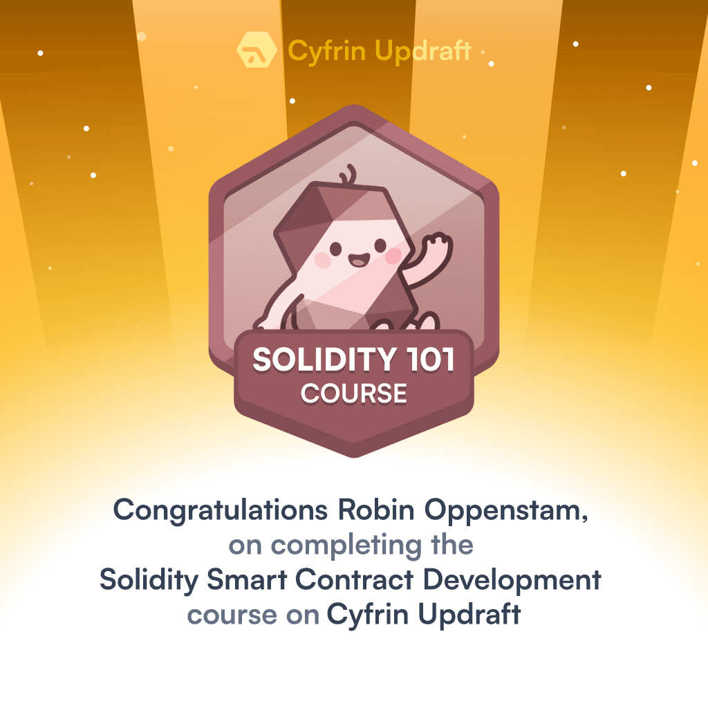 Solidity Smart Contract Development Certificate