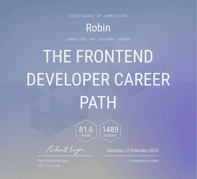 Frontend Developer Path Certificate